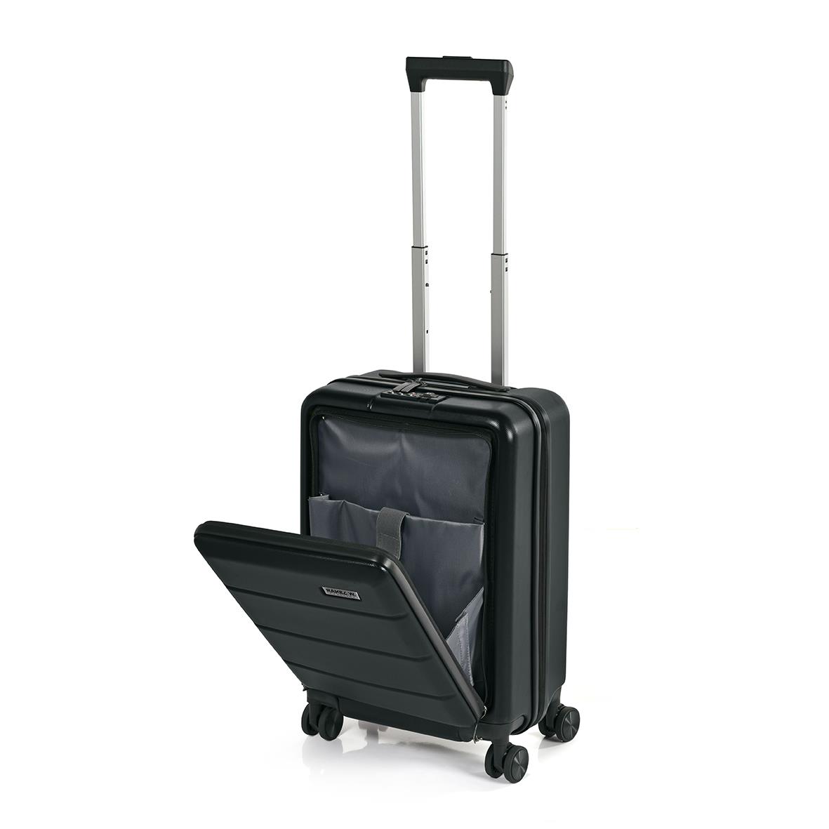 Svart resväska RW Trawel Weekender 20 tum med utbyggbar handtag och fyra hjul