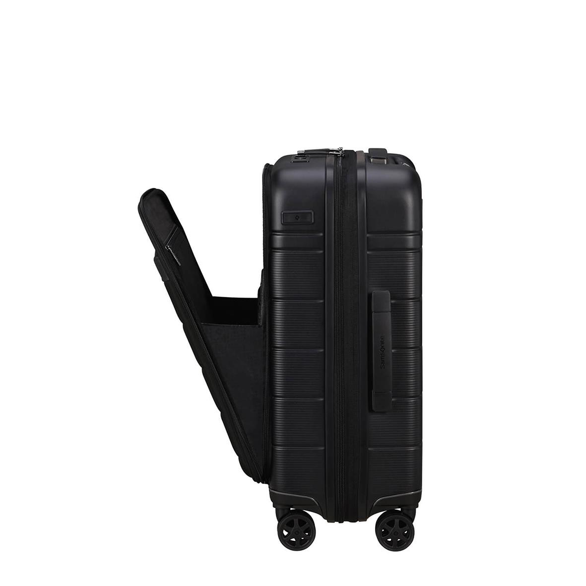 Svart Samsonite Neopod Expand kabinväska med frontficka och 55cm storlek