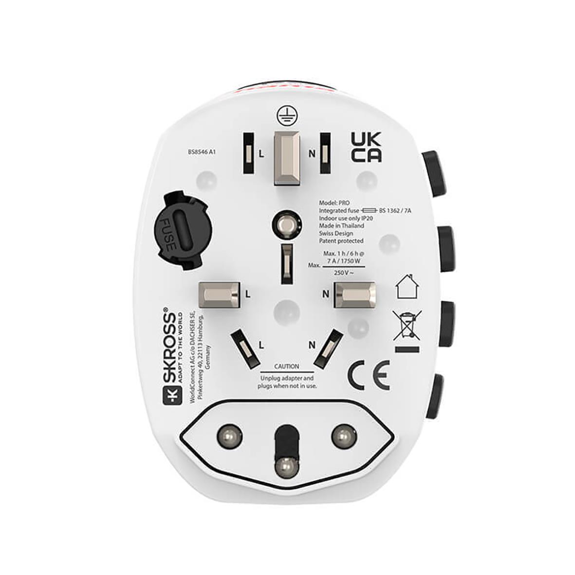 Reseadapter Hama Pro EU-World 3-Pin för olika eluttag och spänningar