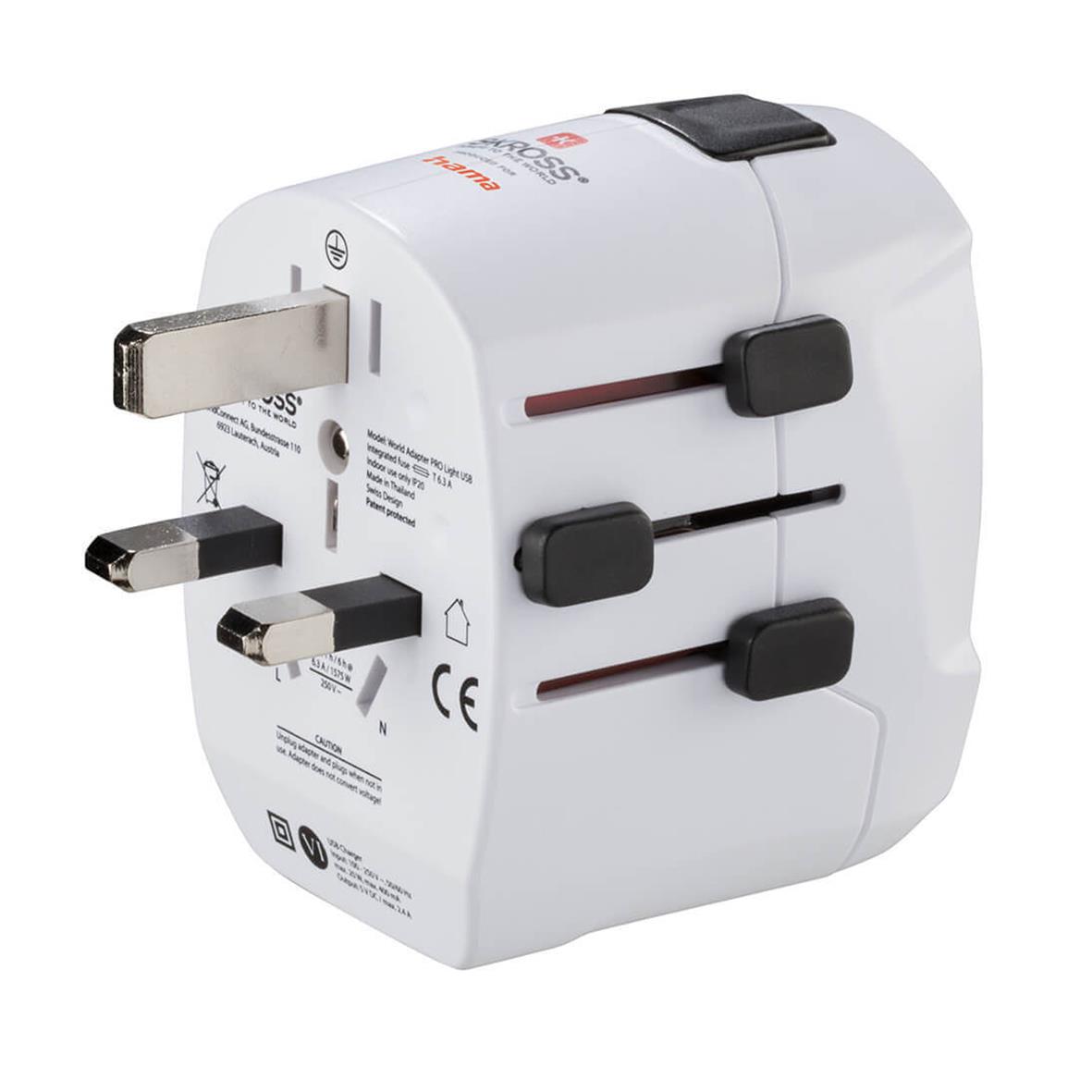 Reseadapter Hama Pro Light USB 3-Pin med justerbara inställningar