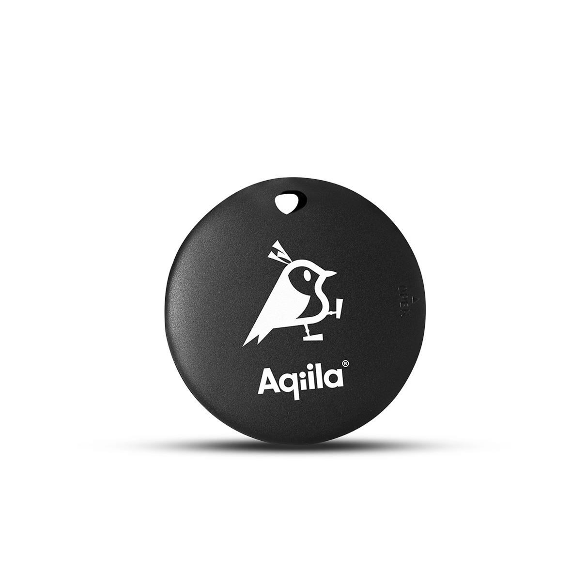 Tracker Aqiila Tagbird med ringklocka i svart, liten rund enhet