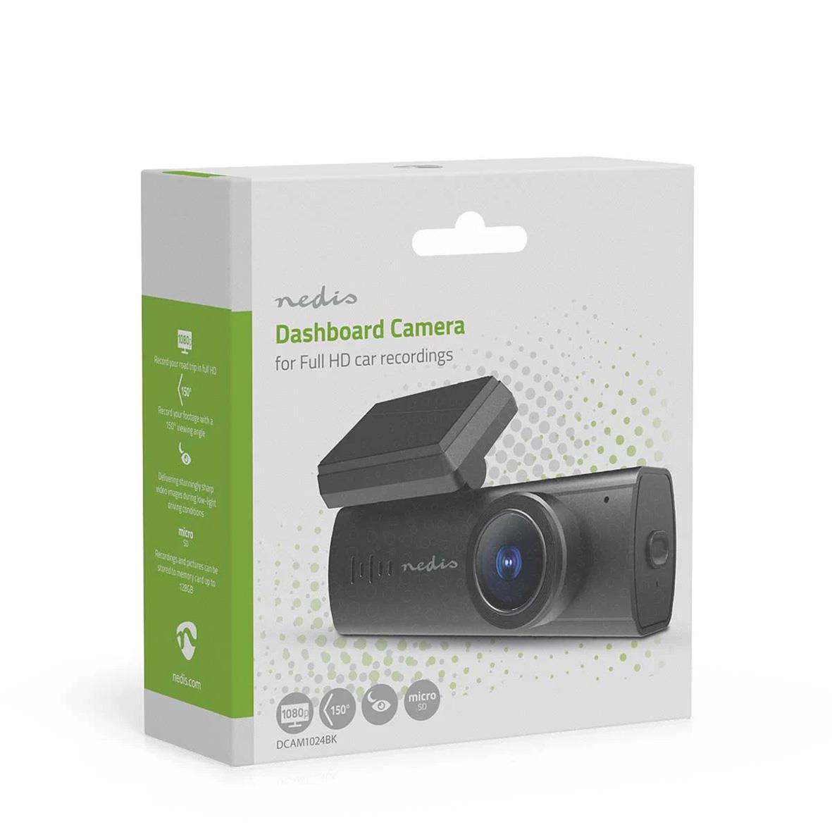 Nedis bilkamera för Full HD-inspelning, 1080p och 30 bilder per sekund, utan skärm