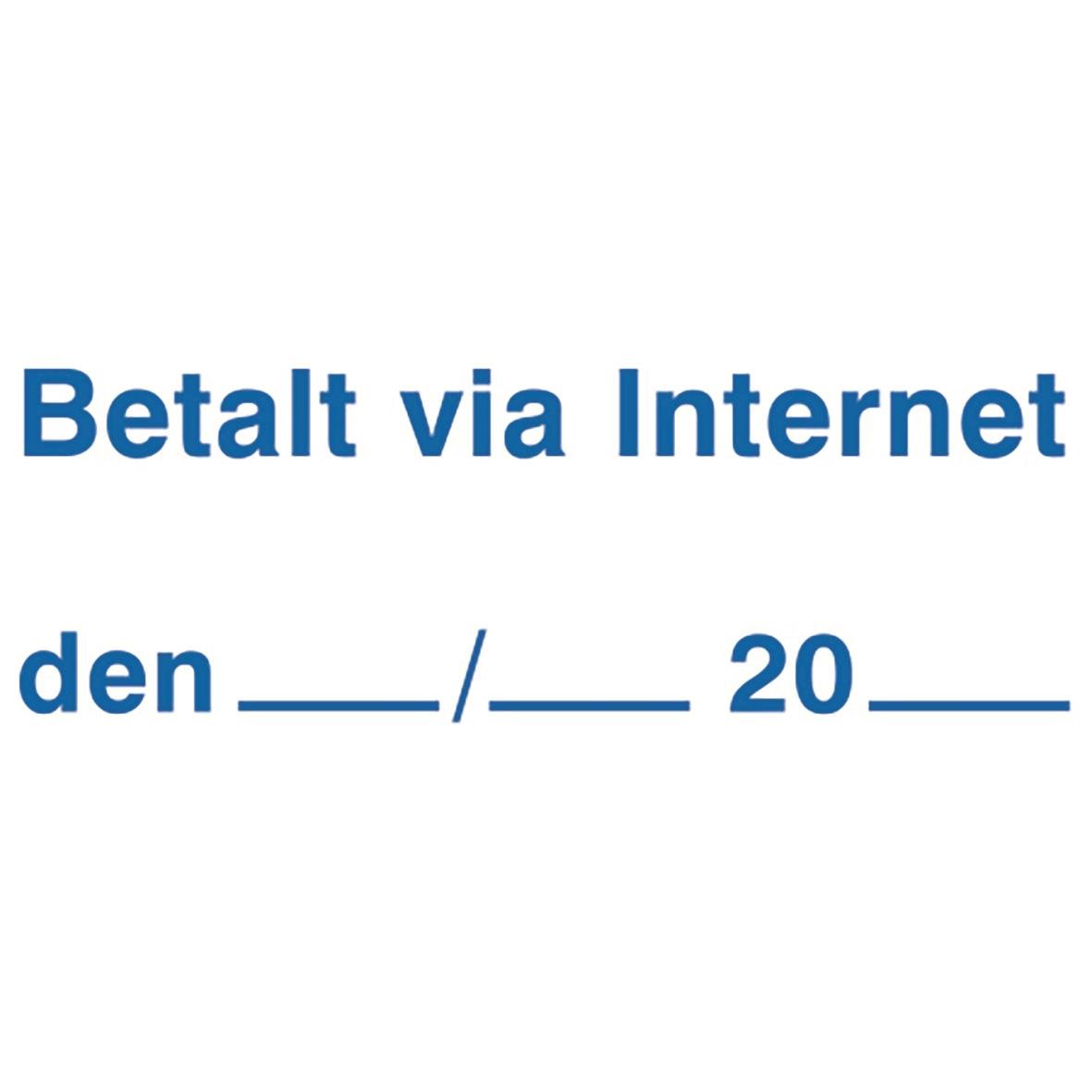 Stämpel Colop Green Line 20/L för att betala via internet, med plats för datum.
