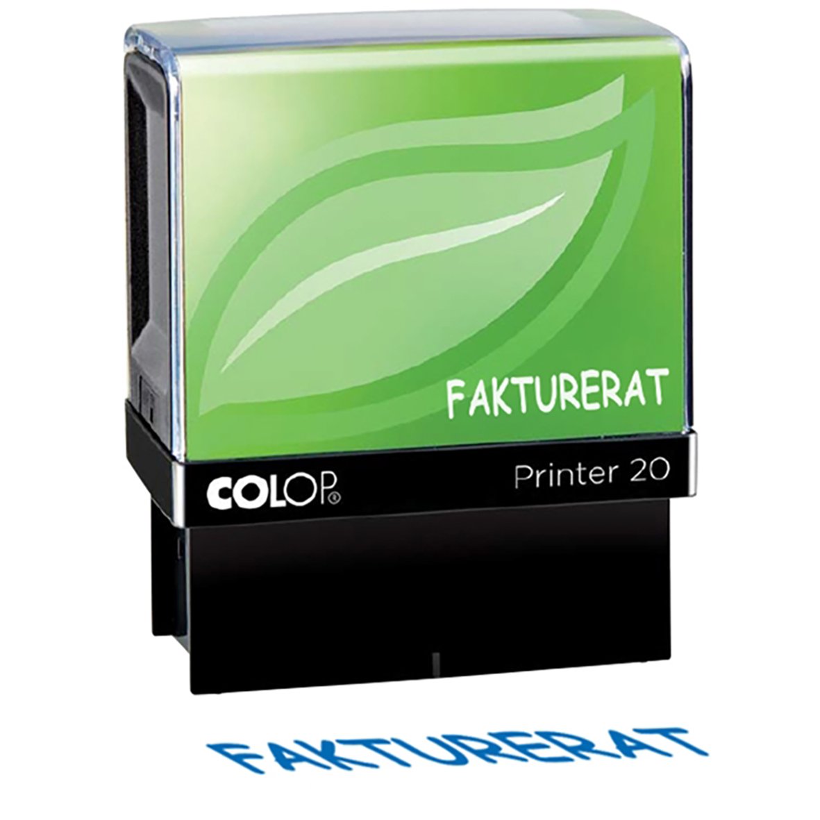 Colop Green Line 20/L stämpel med fakturerat text och stämpelfläck