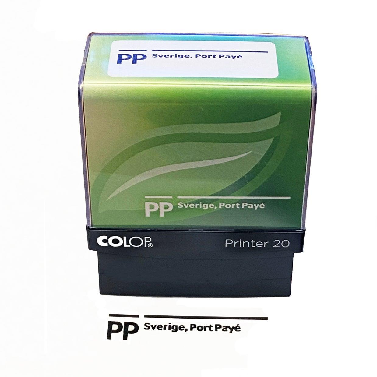 Grön stämpel Colop Green Line 20/L för första klassbrev