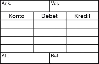Svart stämpel Colop EOS Kontering UG1 med 60x39mm yta för konton, debet och kredit