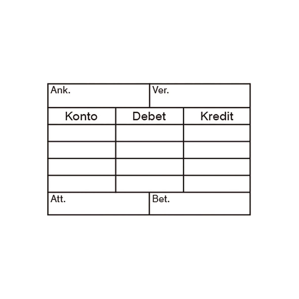 Svart stämpel Colop EOS Kontering UG1 med 60x39mm yta för konton, debet och kredit