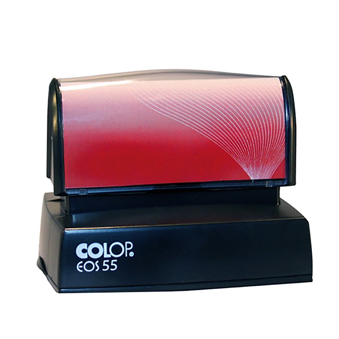 Stämpel Colop EOS 55 med 63x40mm storlek och svart bas