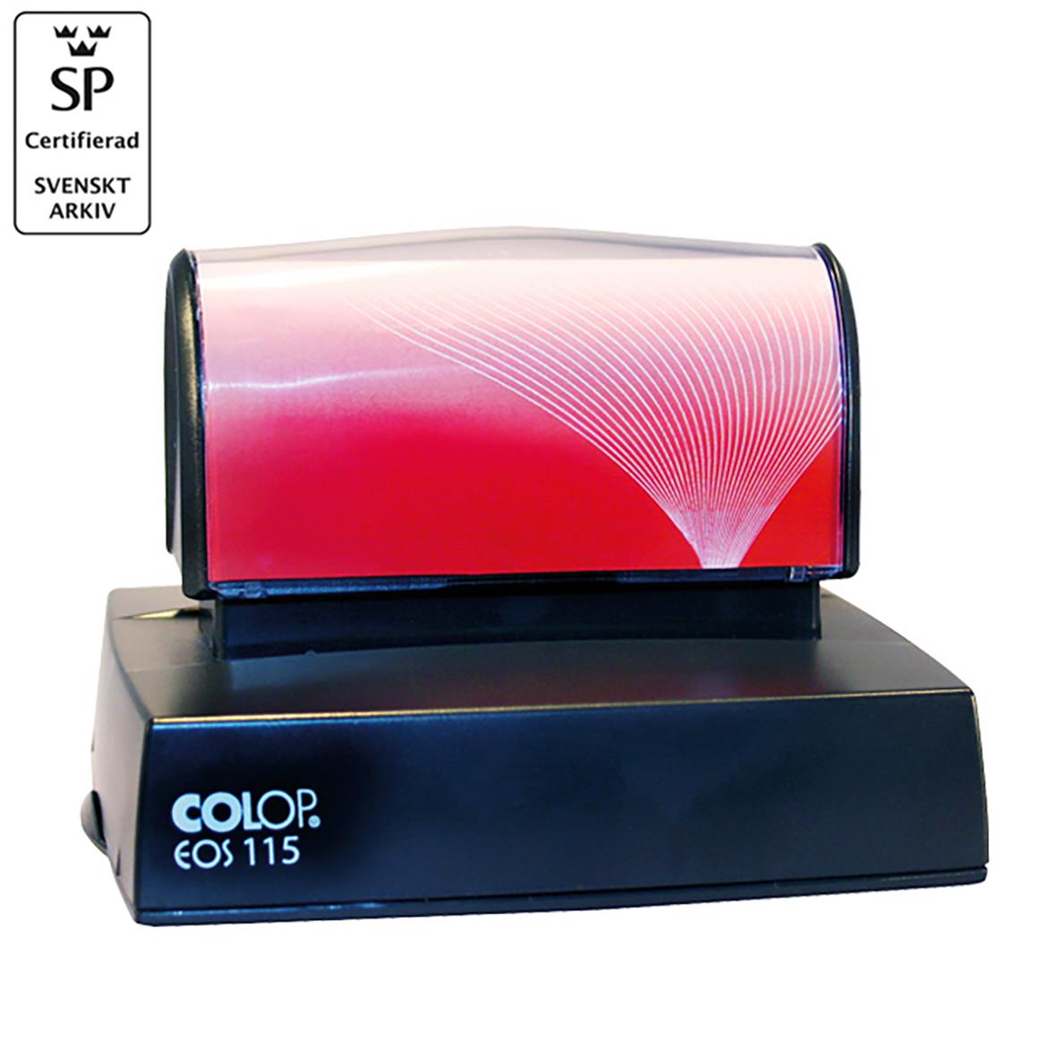 Svart stämpel Colop EOS 115 80x60mm med transparent lock