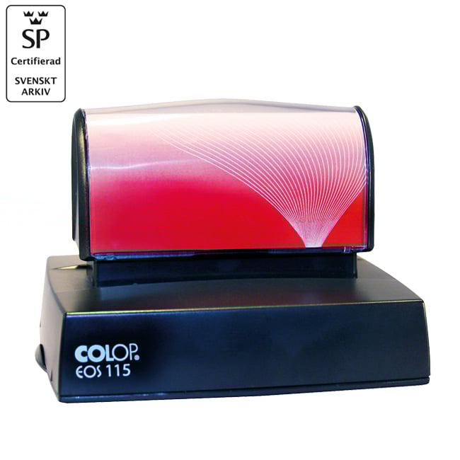 Svart stämpel Colop EOS 115 80x60mm med transparent lock