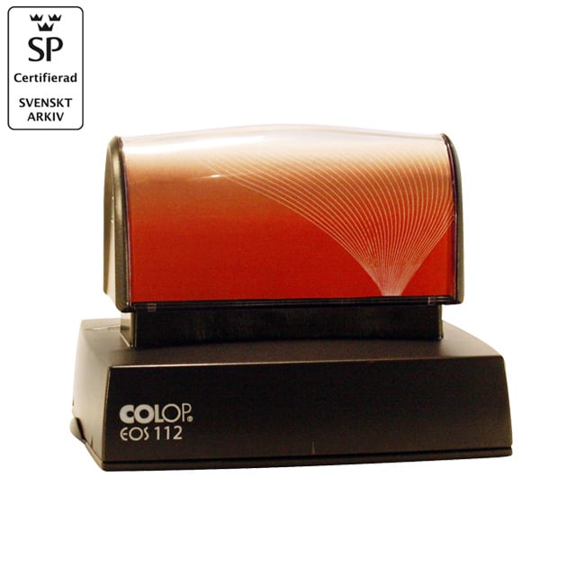 Svart stämpel Colop EOS 112 75x50mm på svart bas