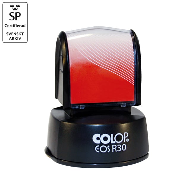 Rund svart stämpel Colop EOS R30 med 30mm diameter