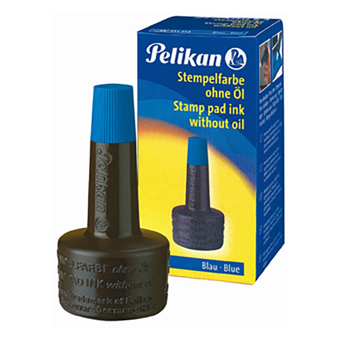 Blå stämpelfärg Artline utan olja med stämpelpad och bläckflaska
