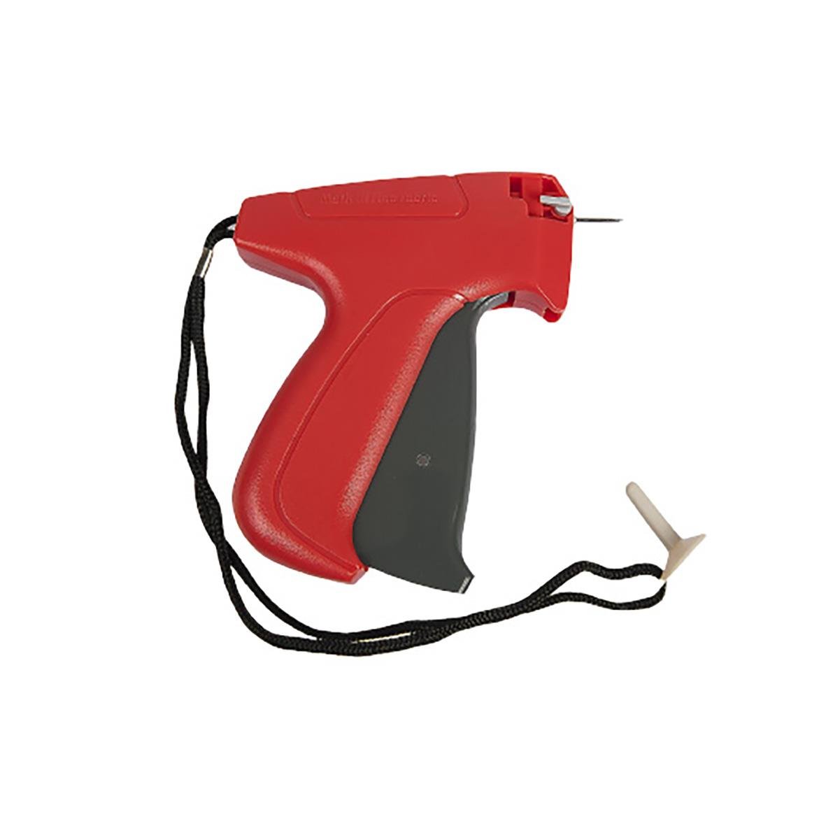 Röd fästpistol Dennison Ff med fin nål och svart handtag