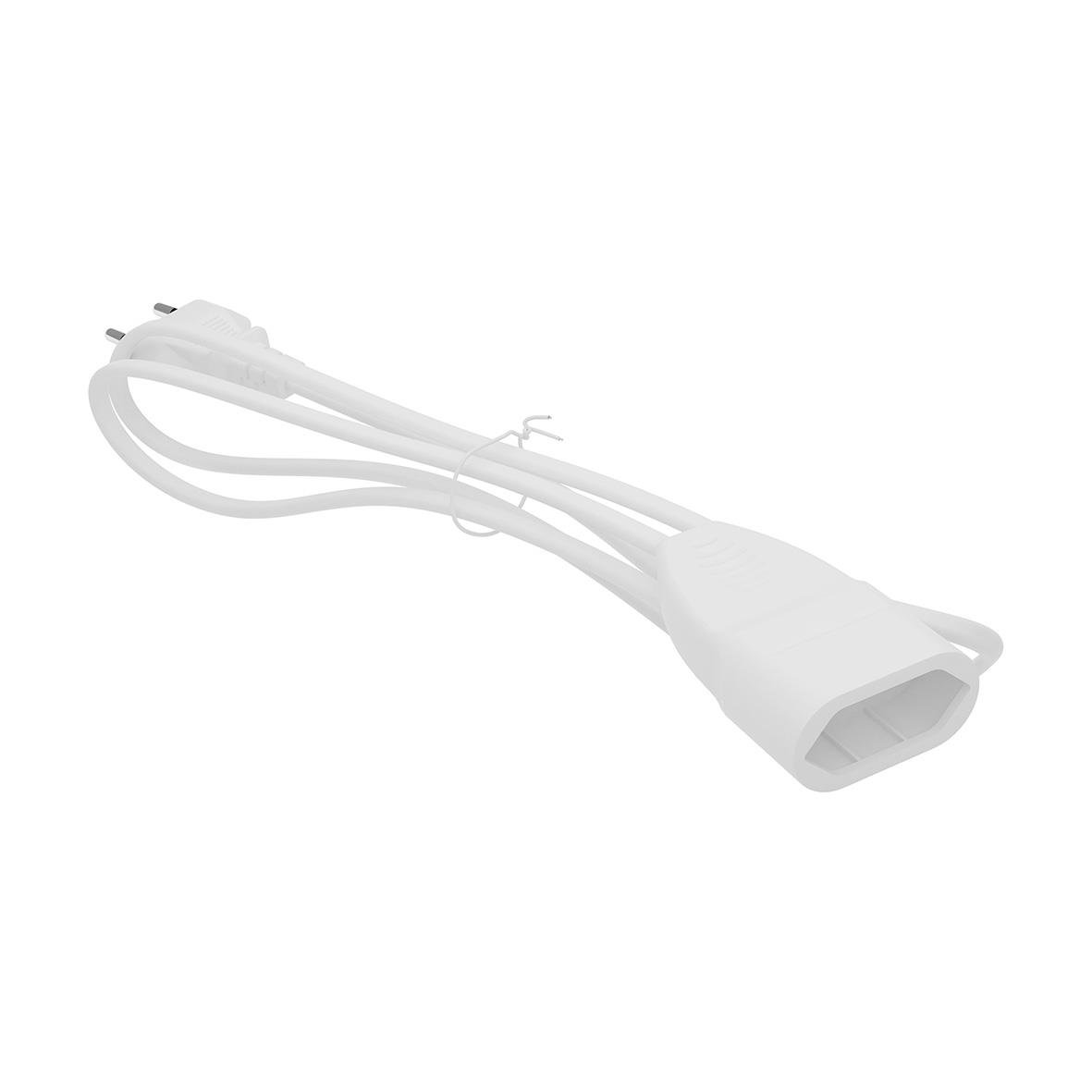 Skarvsladd Slim Vit 2 m, vit sladd med kontakt