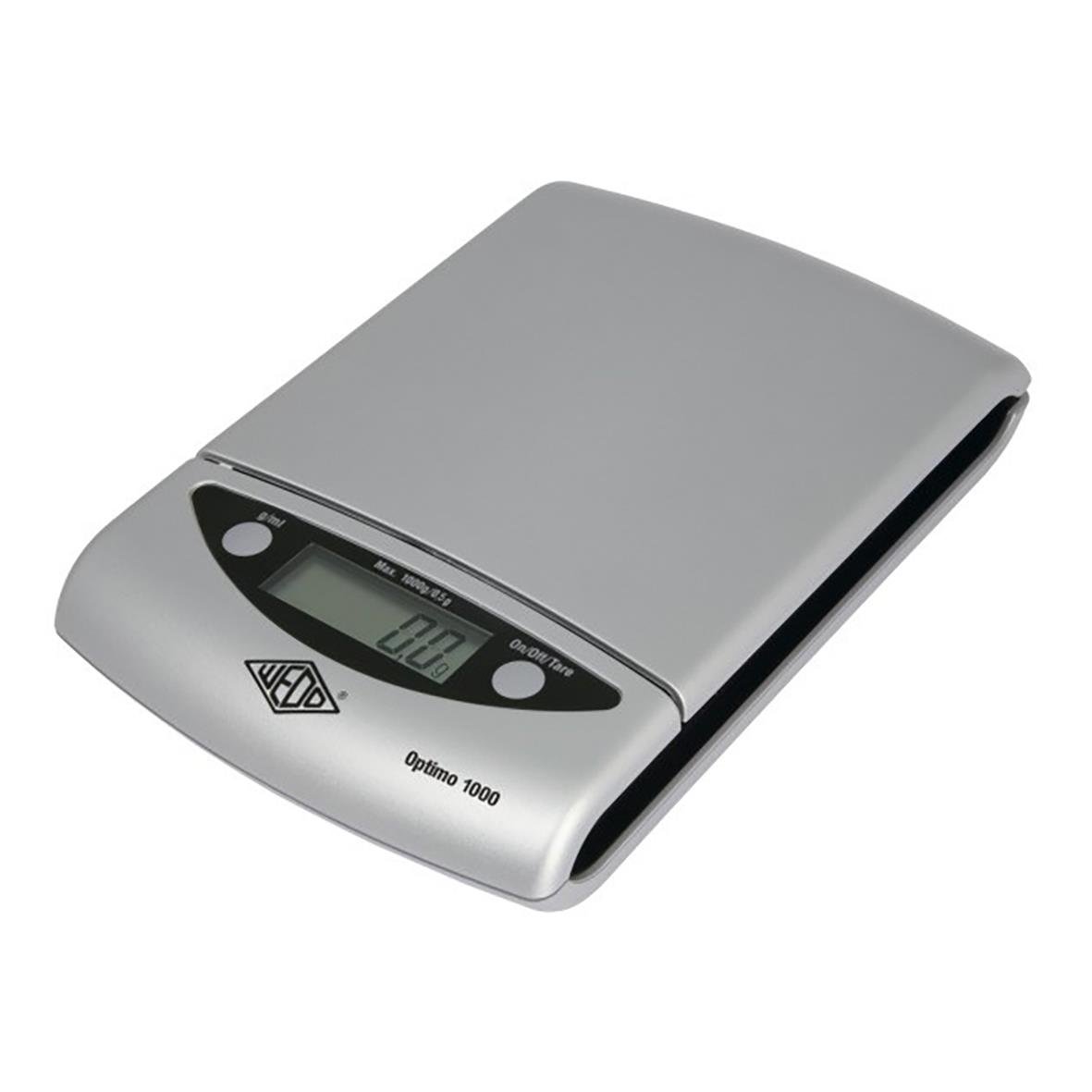 Våg Wedo Optimo 1000 digitalvåg i silver med digital display och knappar