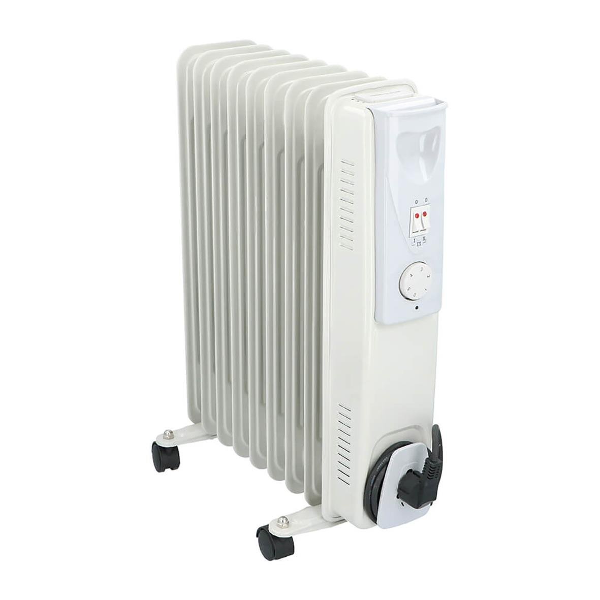 Element Alpina oljefyllt radiator 2000W vit med hjul