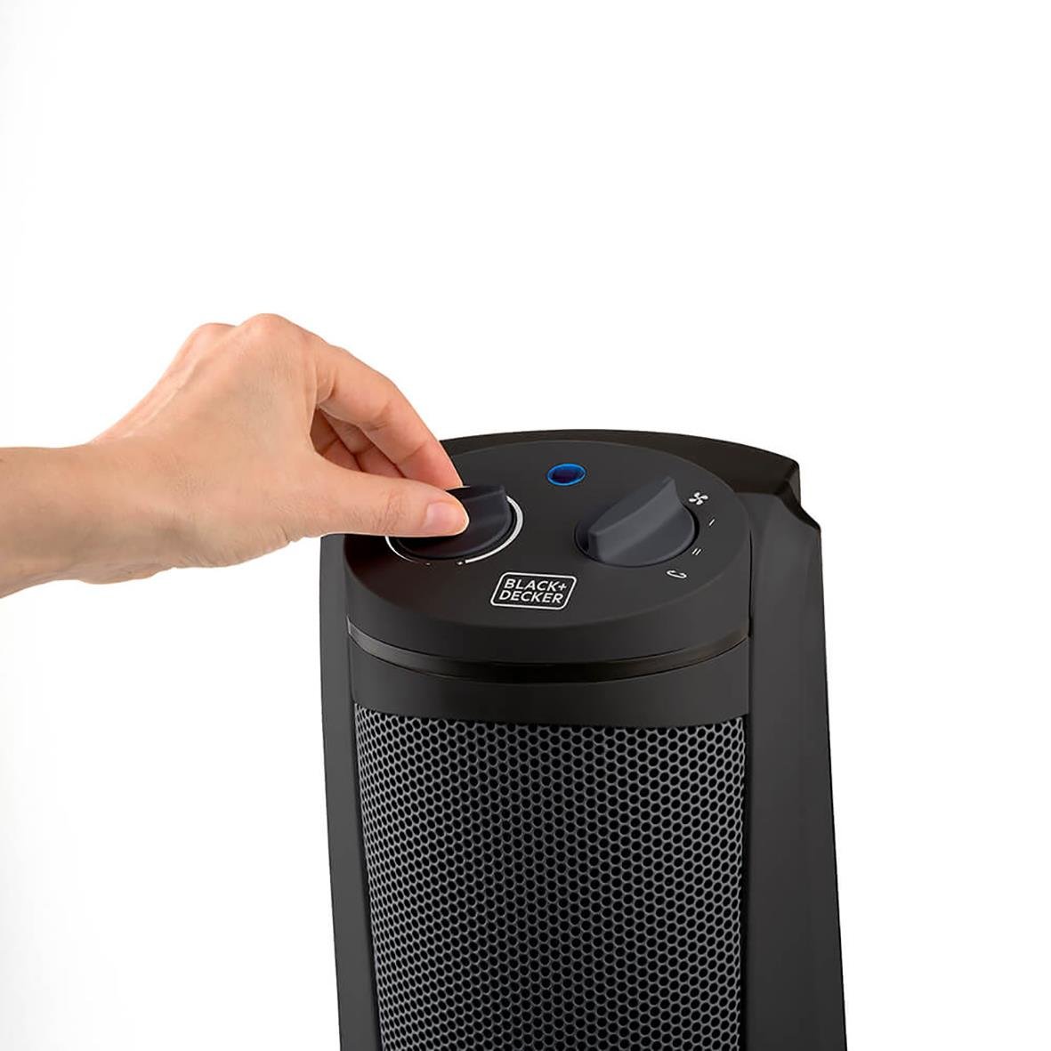 Tornvärmare Black+Decker keramisk 2000W svart med hand som justerar värmen