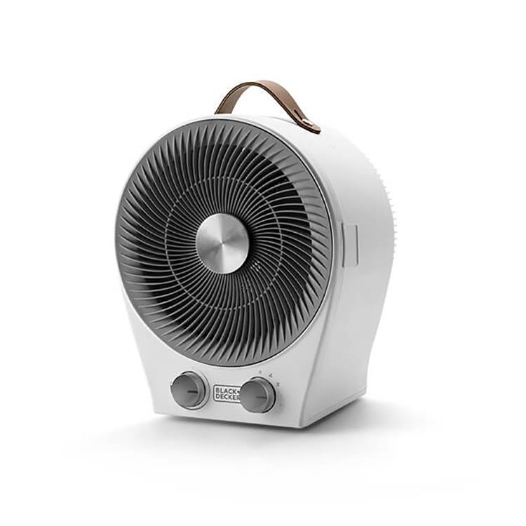 Värmefläkt Black+Decker 2IN1 vit med justerbara inställningar och bärhandtag