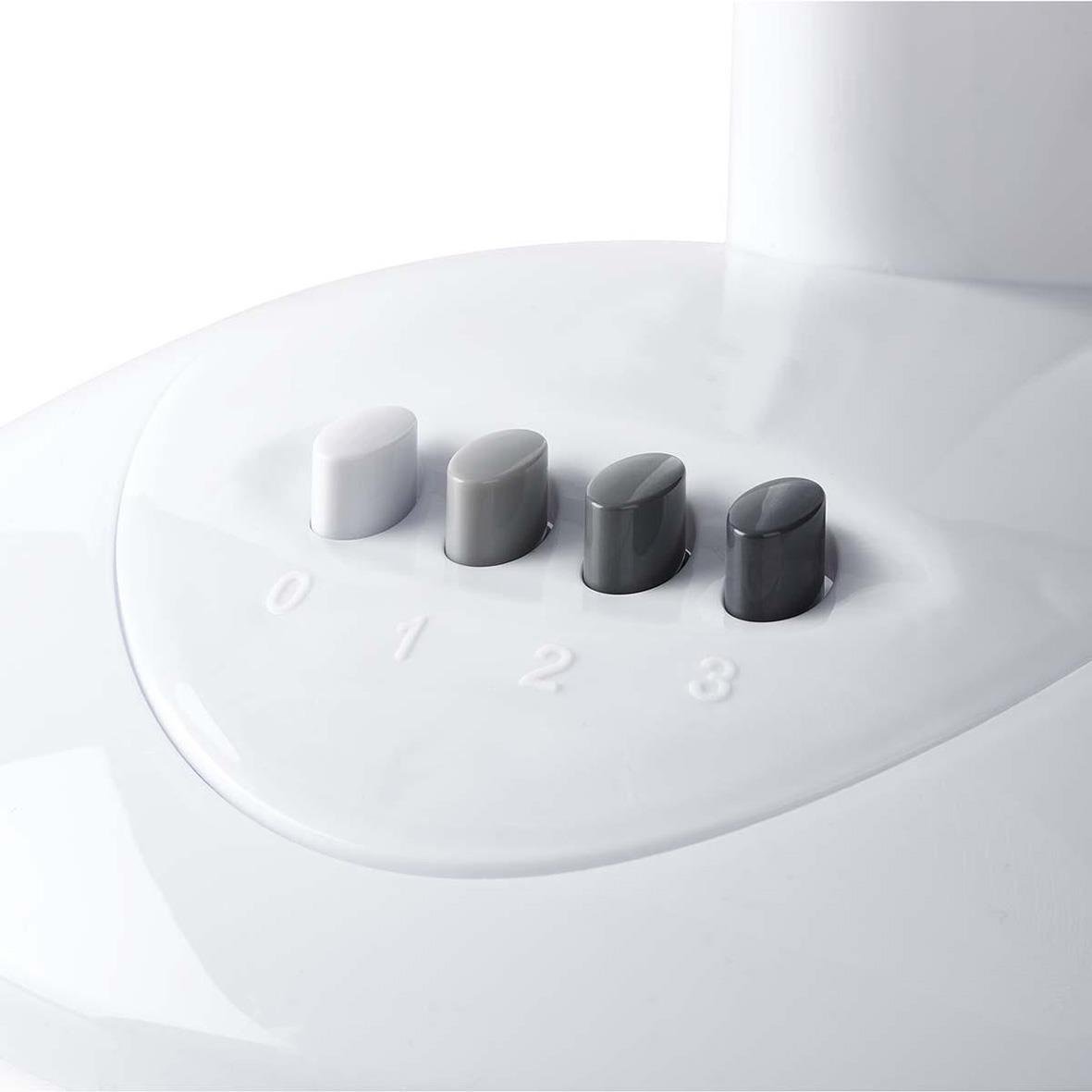 Bordsfläkt Nedis 40cm vit med fyra kontrollknappar i olika färger