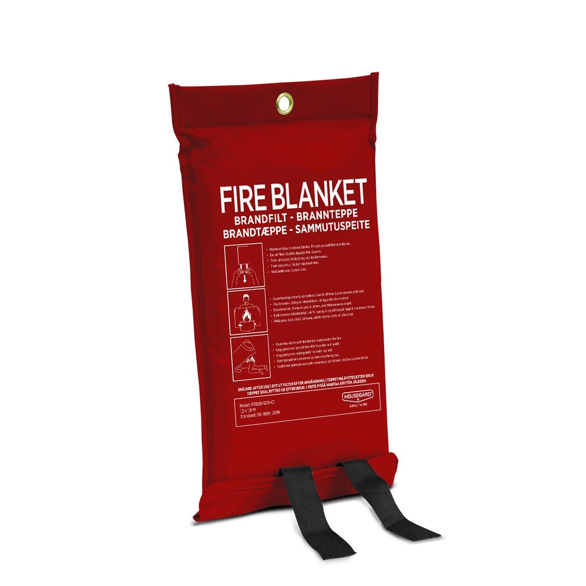 Röd Brandfilt från Housegard, 120x180cm, för brandbekämpning