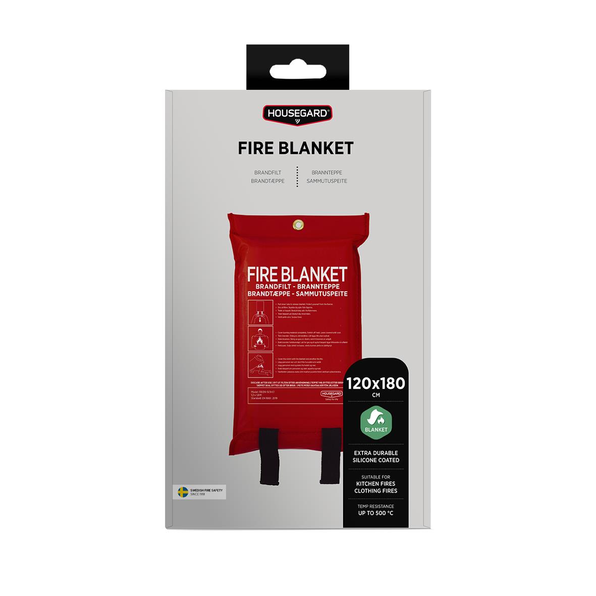 Brandfilt Housegard Röd 120x180cm brandfilt i plastpåse