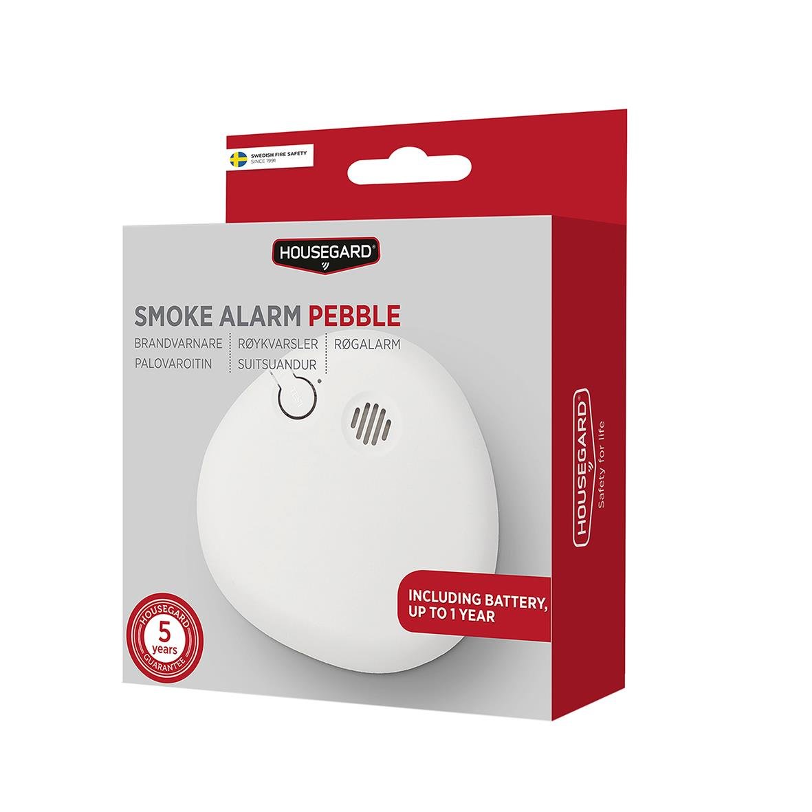 Brandvarnare Housegard Pebble SA700 optisk med batteri och 5 års garanti