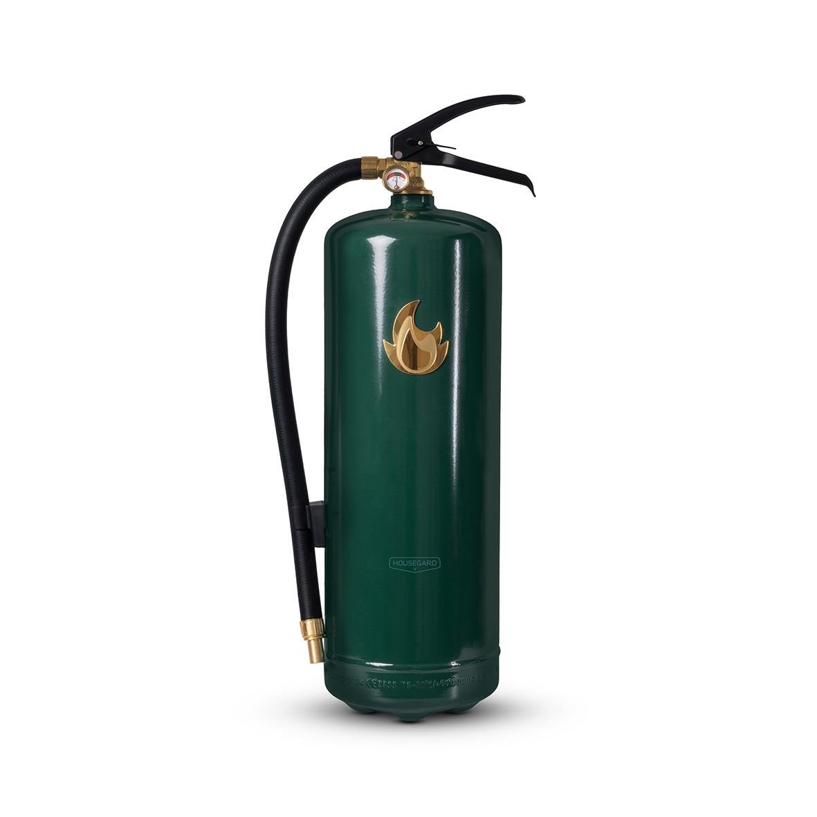 Grön och guld brandsläckare Housegard Pulver 6kg