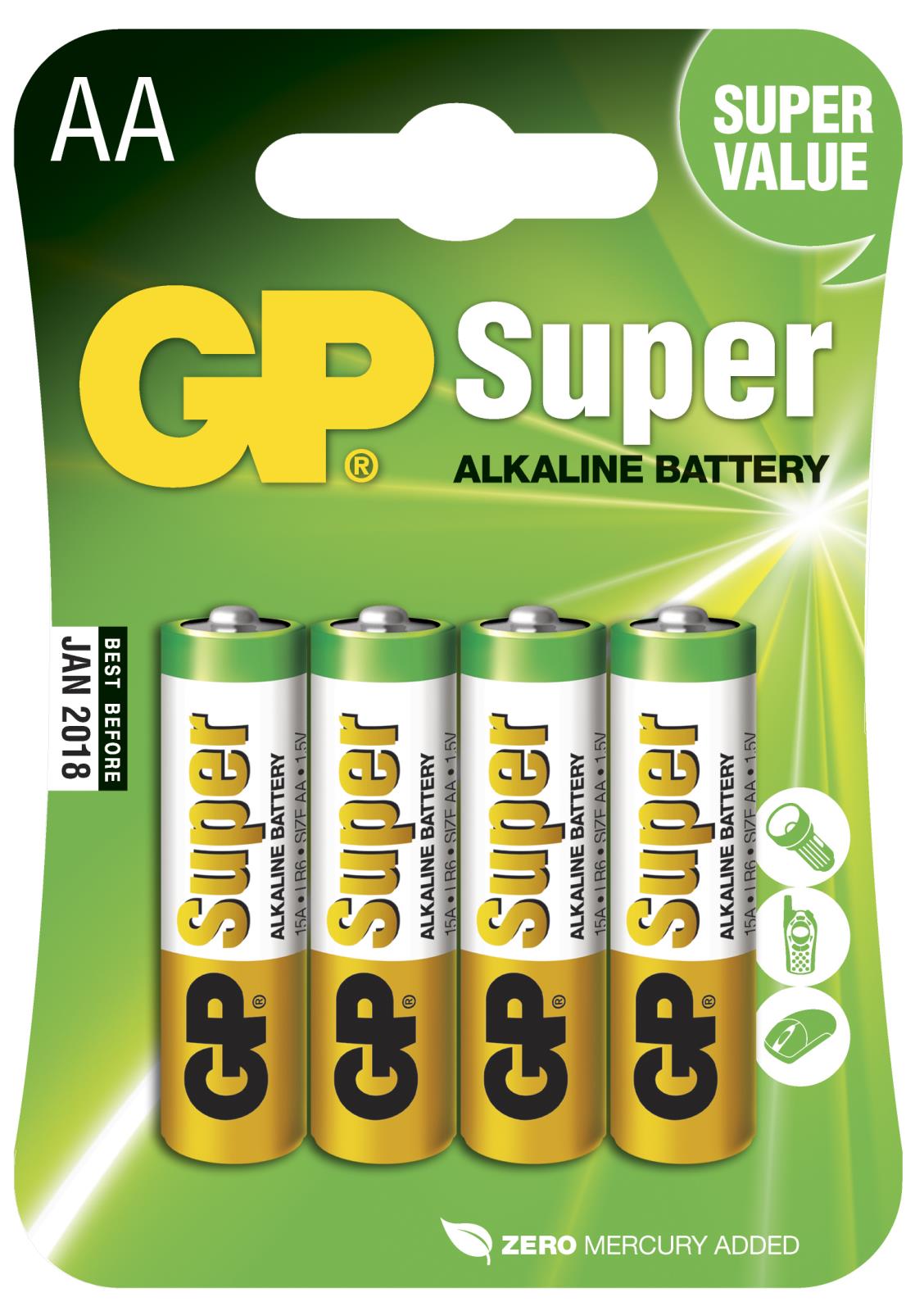 Batteri GP Super Alkaline LR6 AA