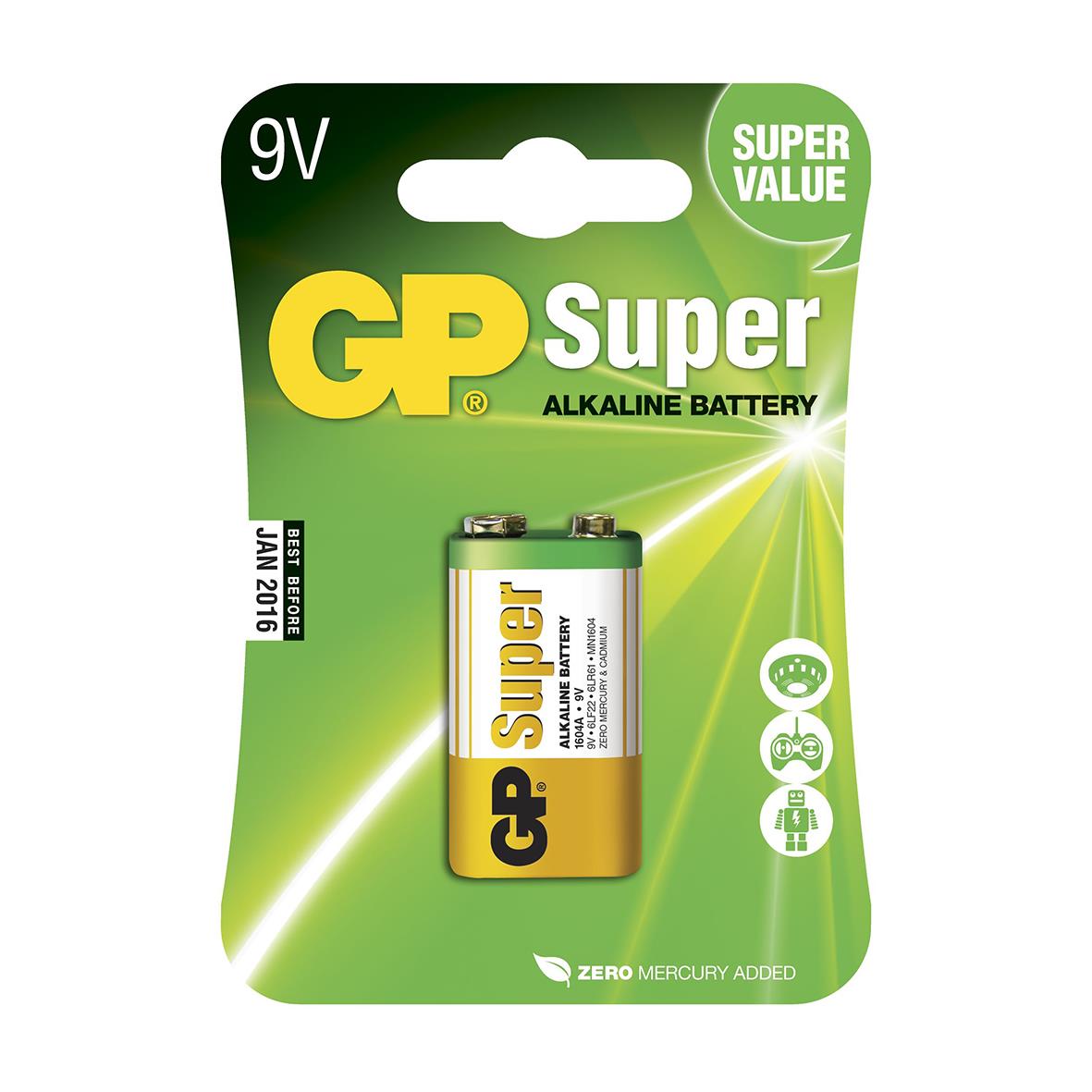 Batteri GP Super Alkaliska 6LF22 (6LR61 39400049_1