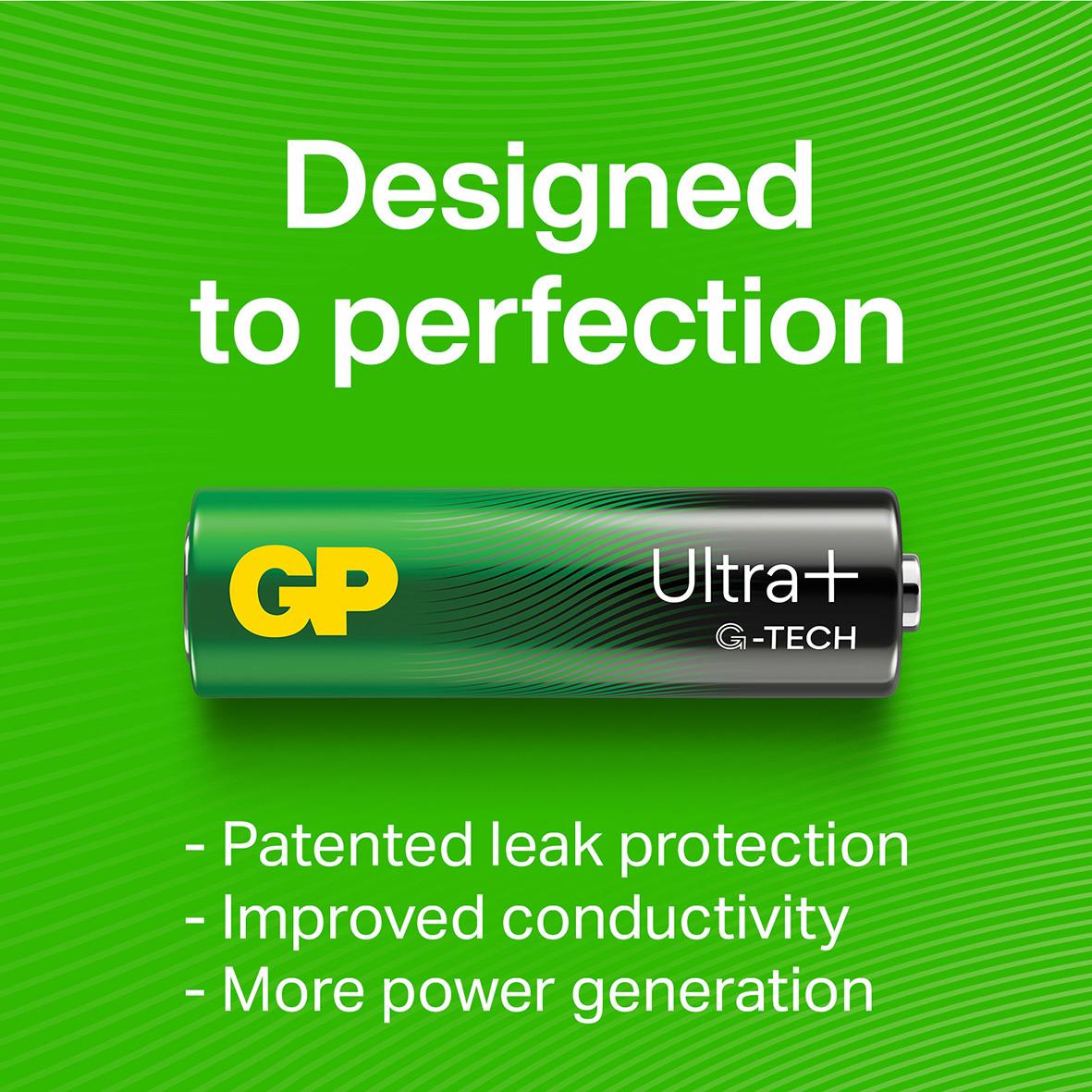 GP Ultra Plus LR03 AAA batteri med leak protection, förbättrad ledningsförmåga och mer kraft