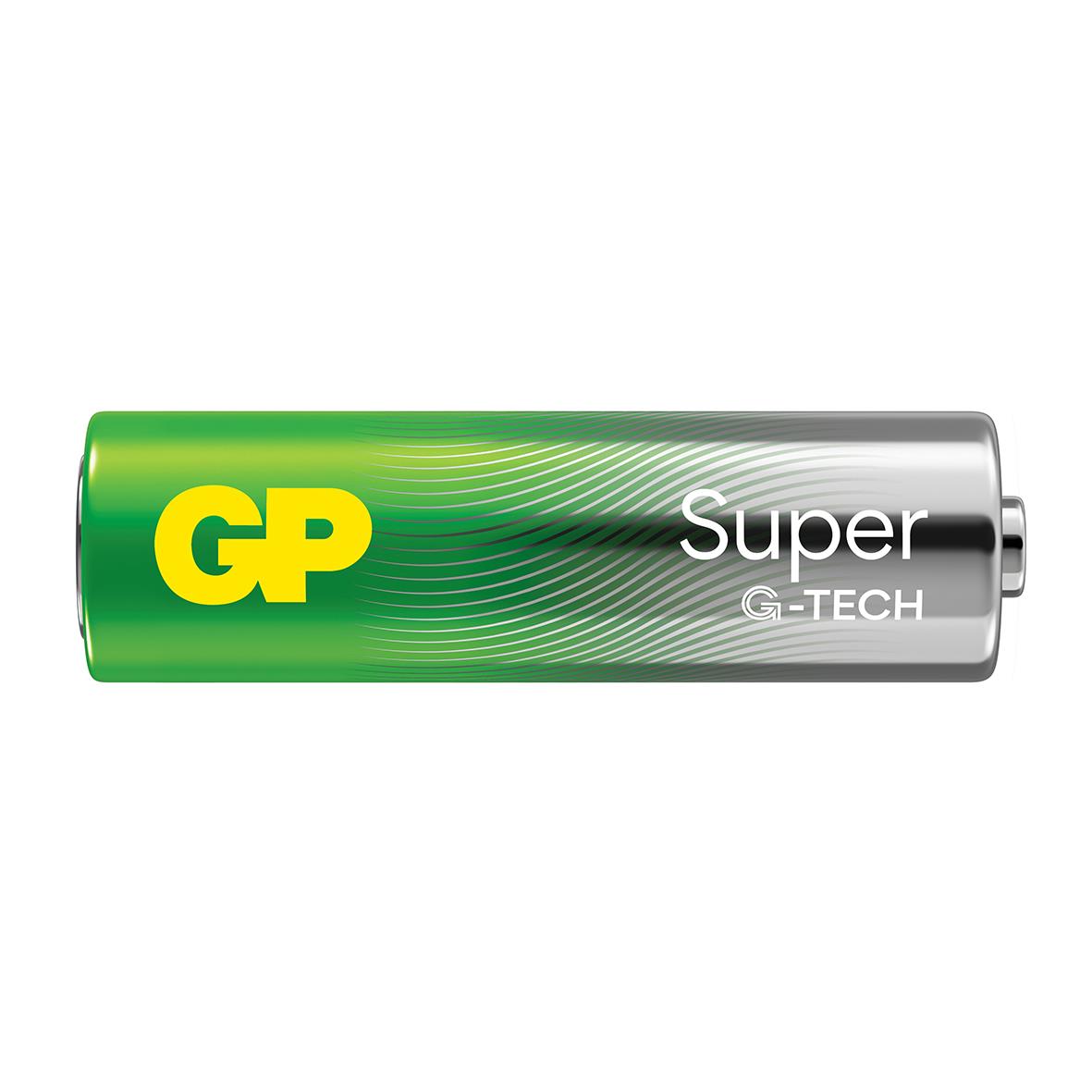 Batteri GP Super G-Tech Alkaline LR6 AA i grönt och silverfärgat hölje