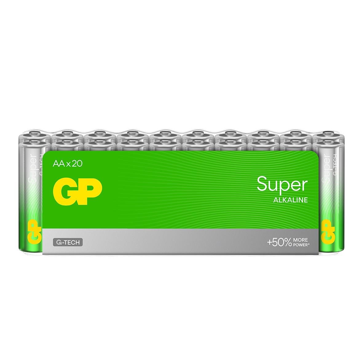 Batteri GP Super G-Tech Alkaline LR6 AA i förpackning med 20 batterier