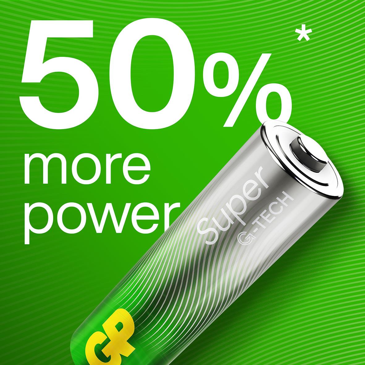 Batteri GP Super G-Tech Alkaline LR03 AAA med 50% mer kraft