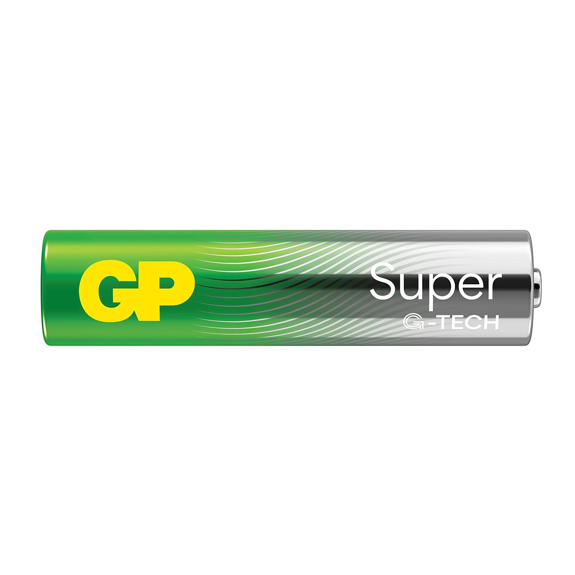 Batteri GP Super G-Tech Alkaline LR03 AAA i grönt och silverfärgat skal