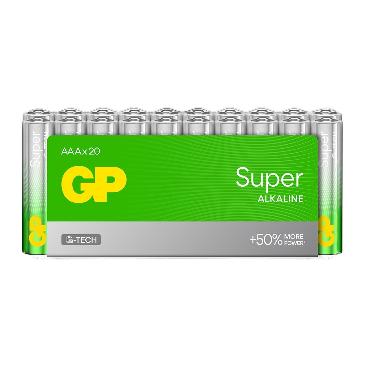 Batteri GP Super G-Tech Alkaline LR03 AAA i förpackning med 20 stycken