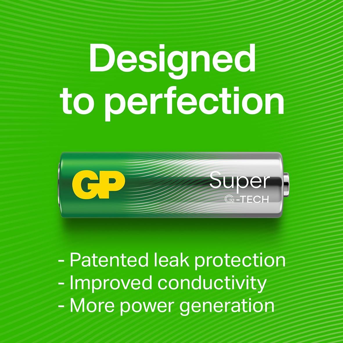 GP Super G-Tech alkaliskt batteri LR14/C med patenterat läckageskydd och förbättrad ledningsförmåga