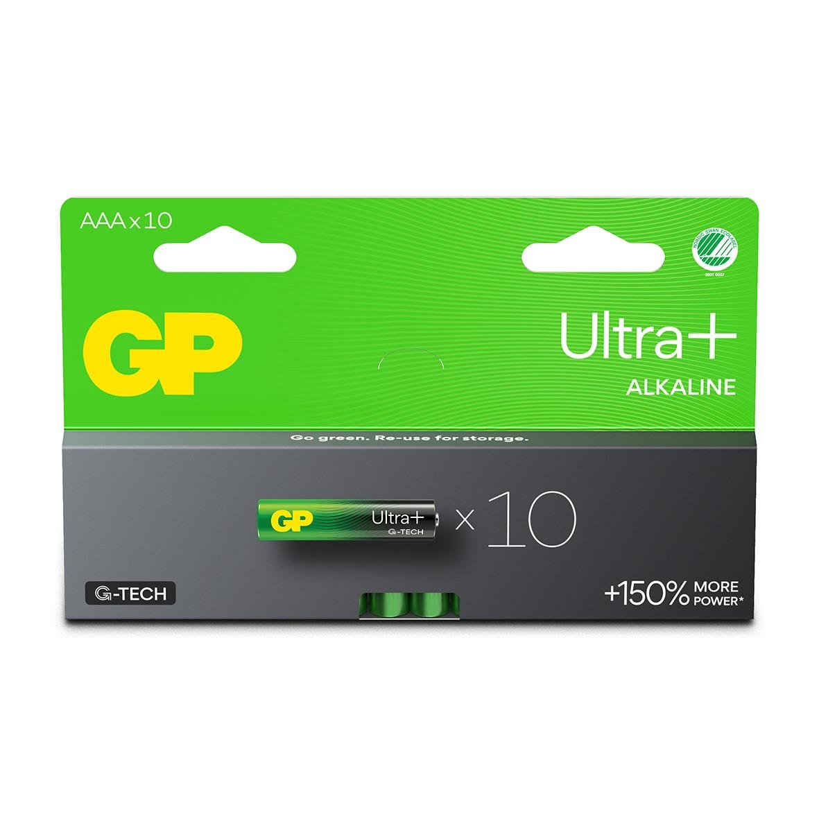 Batteri GP Ultra+ G-Tech Alkaline LR03 AAA i förpackning med 10 stycken