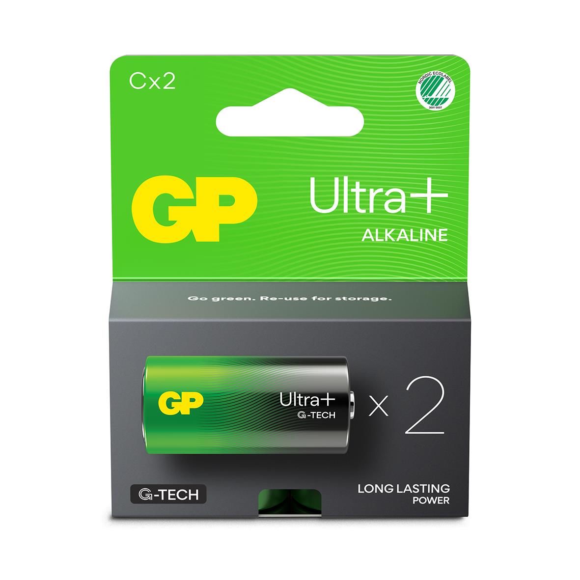 Batteri GP Ultra + G-Tech Alkaline LR14/C 39400124_1
