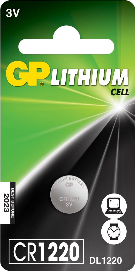 Batteri GP Lithium Knappcell CR1220 3v