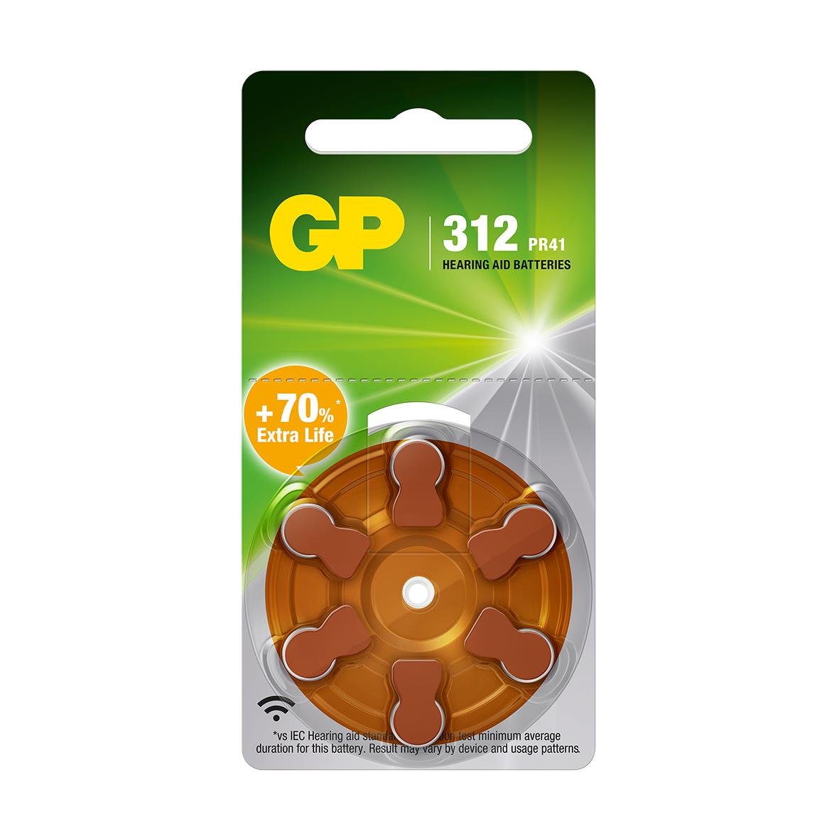 GP Batteri Knappcell ZA312 1,4V med 70% extra livslängd i förpackning