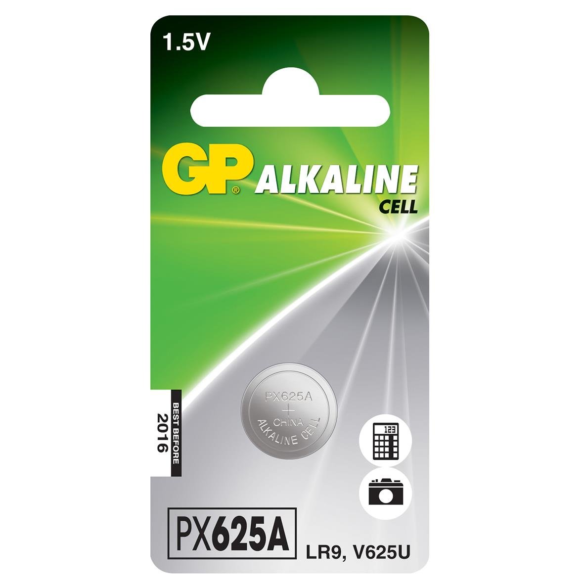 GP alkalisk knappcell LR9, 1.5V, för små elektroniska enheter