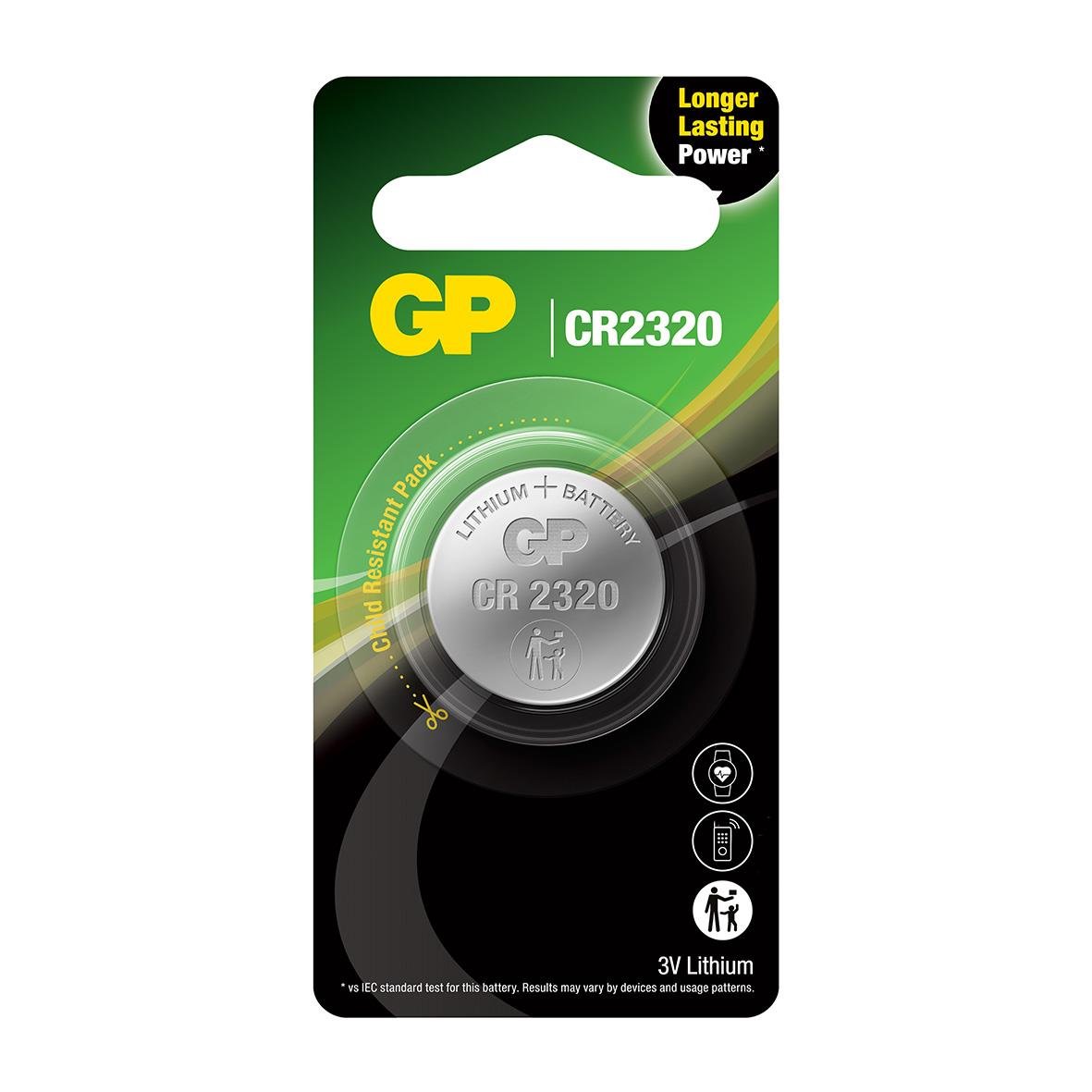 Knappcellsbatteri GP Lithium CR2320