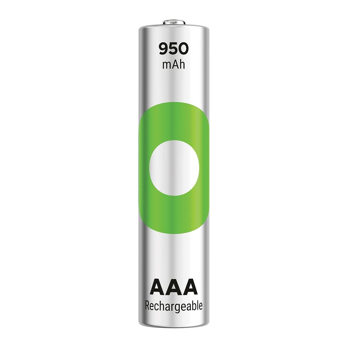 Batteri GP Recyko laddningsbart AAA 950mAh i silver och grönt design