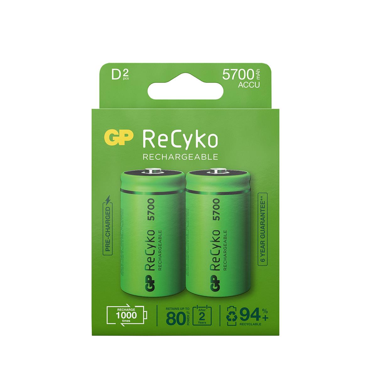Batteri GP Recyko laddningsbart D 5700mAh