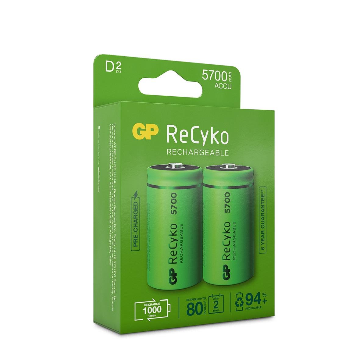Batteri GP Recyko laddningsbart D 5700mAh 39420029_2