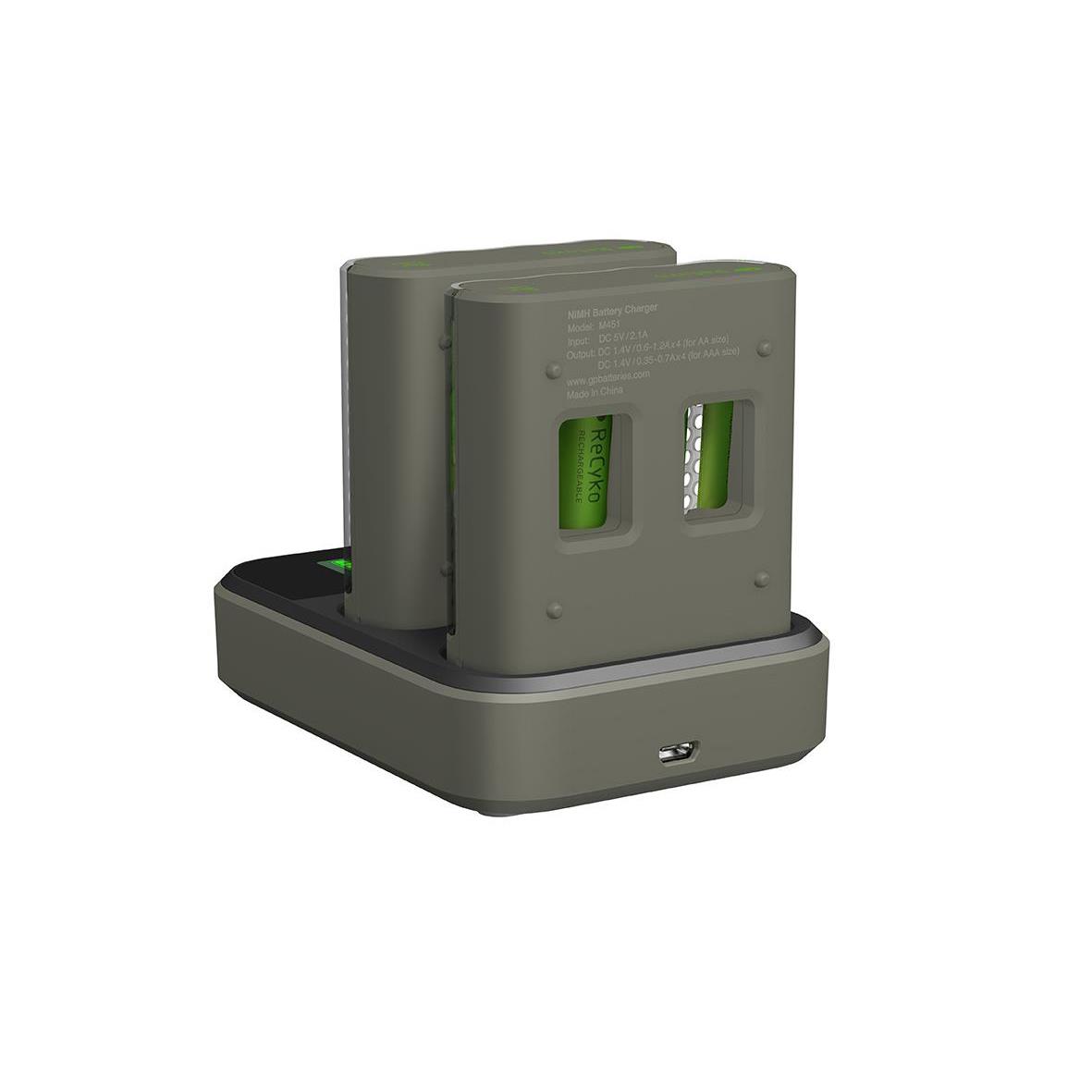 Batteriladdare GP ReCyko med laddningsdocka och 8 AA-batterier