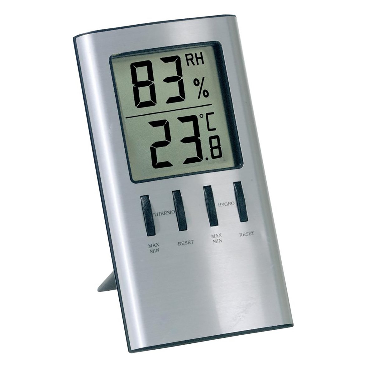 Digitalt innetermometer Viking med hygrometer, silver, 100x65mm