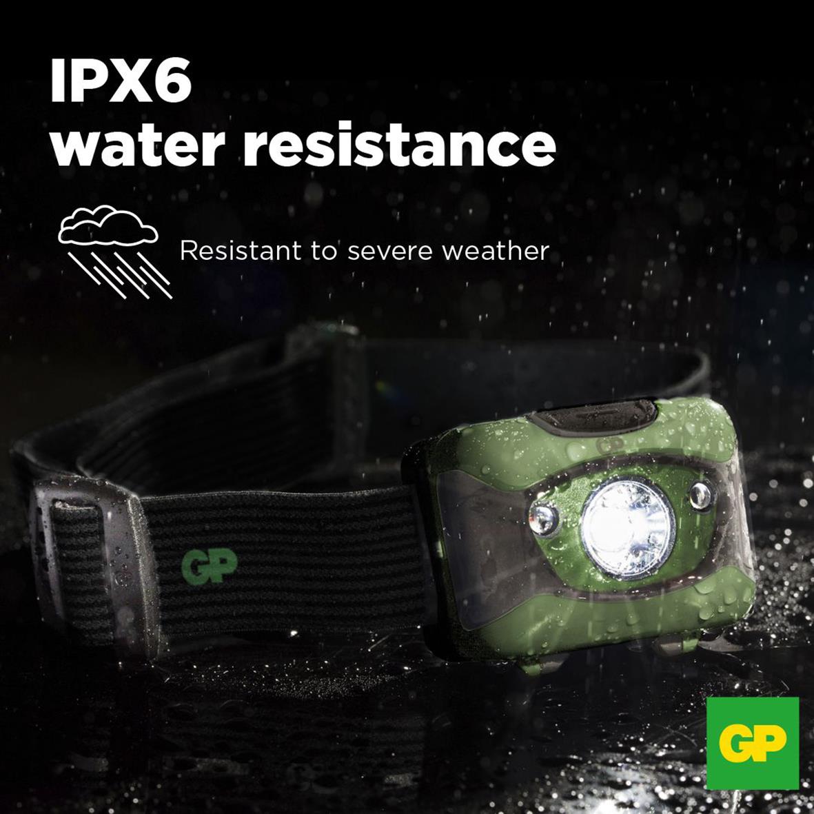 Vattentät pannlampa GP CHR41 Discovery LED med IPX6-klassning och kraftfullt ljus