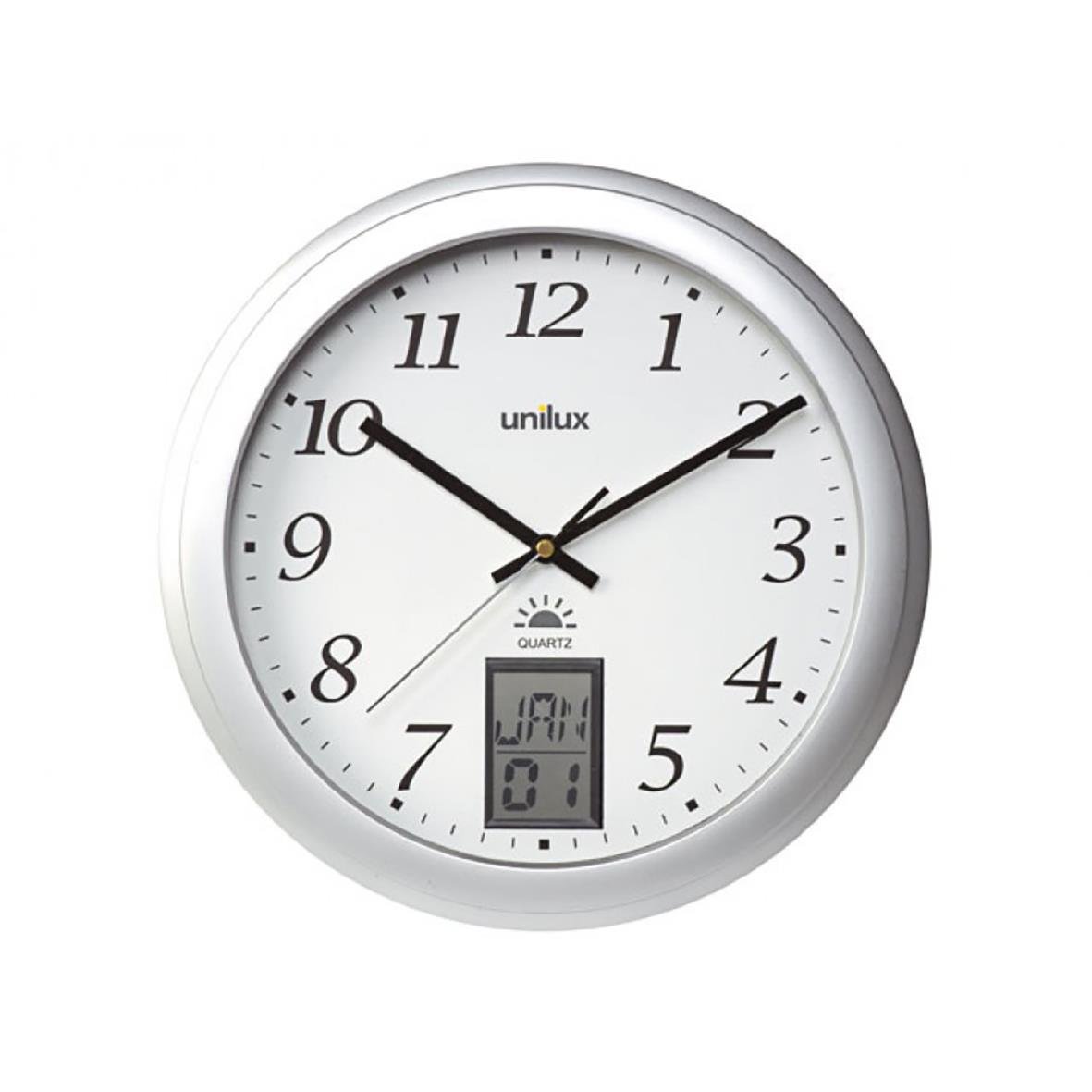 Väggklocka Unilux Instinct med analog visning och digitalt datum